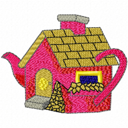 Teapots Embroidery Design 1